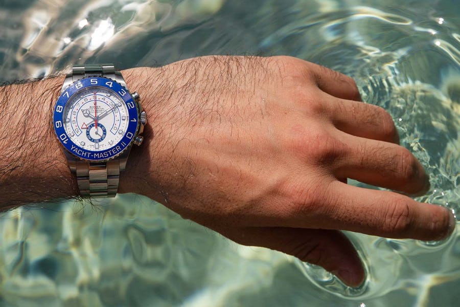 Rolex Yacht-Master II Blue Bezel On wrist