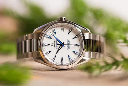white dial watch omega