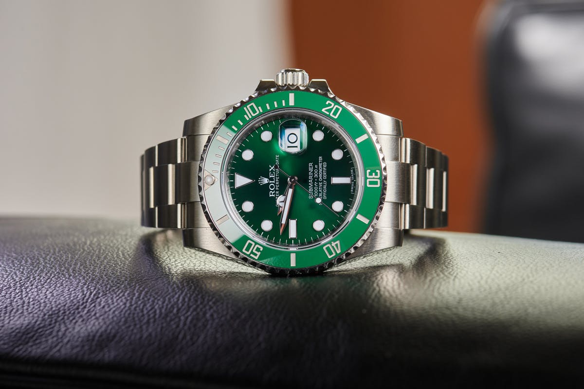 Rolex watch with outlet green face