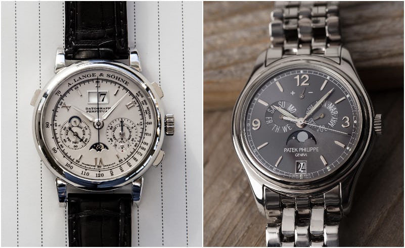 Perpetual Calendar Lange and Patek Philippe Annual Calendar