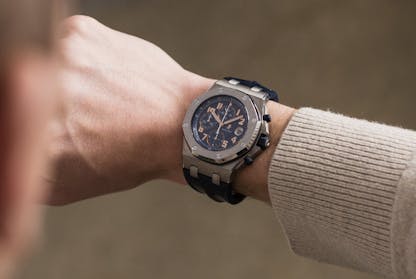 Large Audemars Piguet Royal Oak Offshore chronograph on a man’s wrist