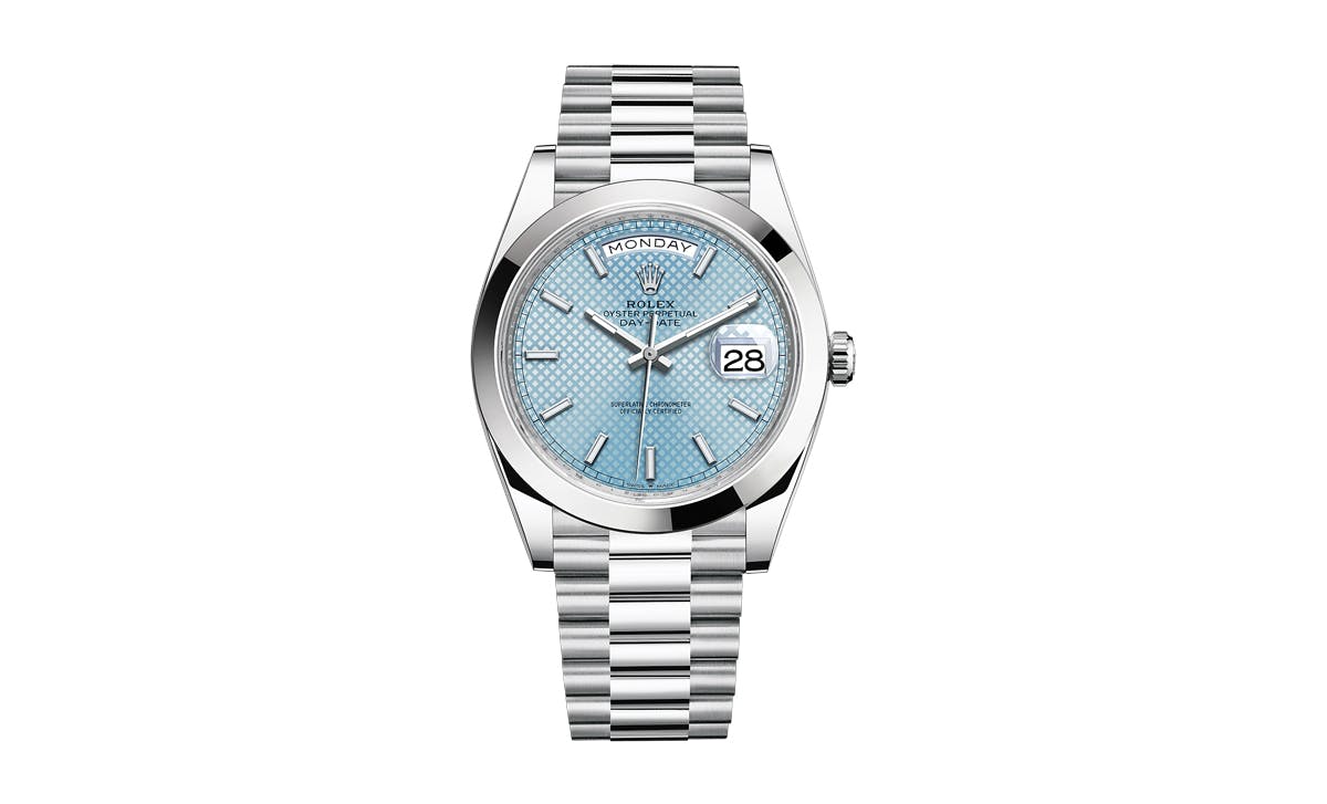 Rolex Day-Date 36 118346 Platinum Watch (Rhodium Set with Diamonds And  Emeralds) | World's Best