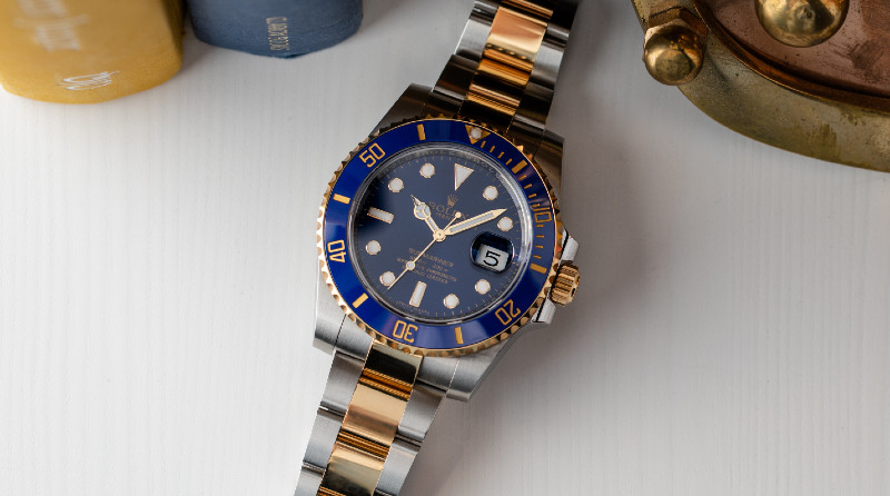 Rolex Submariner Date Blue Dial Two Toned Bracelet 116613LB