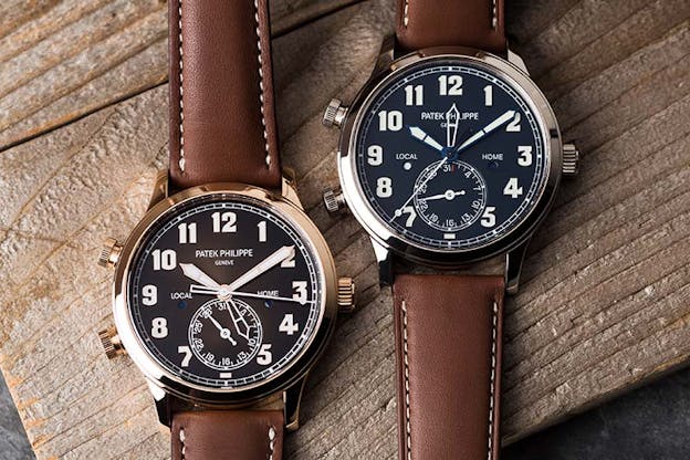 Patek Philippe Calatrava Pilot Travel Time 5524G white gold and rose gold dual time watch