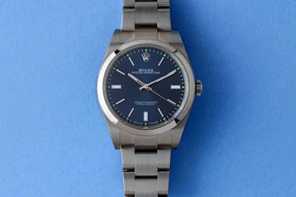 Modern Rolex Oyster Perpetual with blue dial