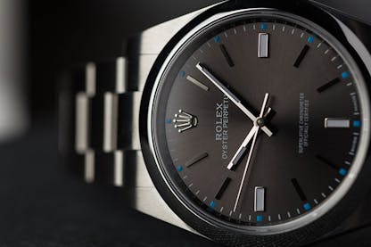 Rolex Oyster Perpetual Rhodium Index Dial 114300