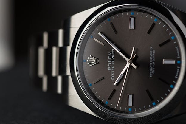 Rolex Oyster Perpetual Rhodium Index Dial 114300