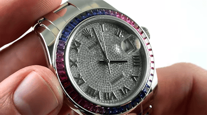 Iced Out Rolex Pearlmaster Diamond DIal and Sapphire Bezel