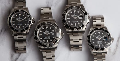 Rolex watches with and without Cyclops lens