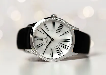 Omega De Ville Trésor with diamond bezel 