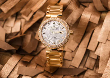 Omega De Ville Ladymatic with mother-of-pearl dial and diamond hour markers