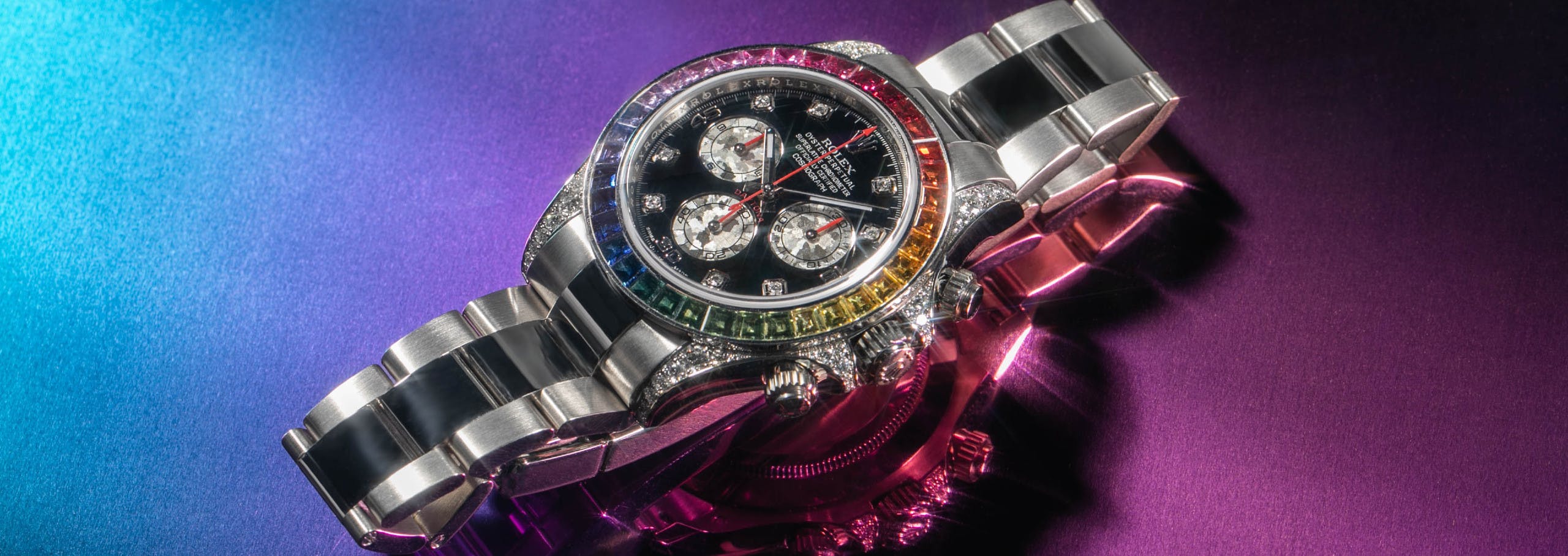 Rolex daytona cosmograph rainbow diamond men's watch hot sale