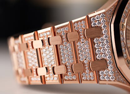 Pave Diamonds On Watch Bracelet