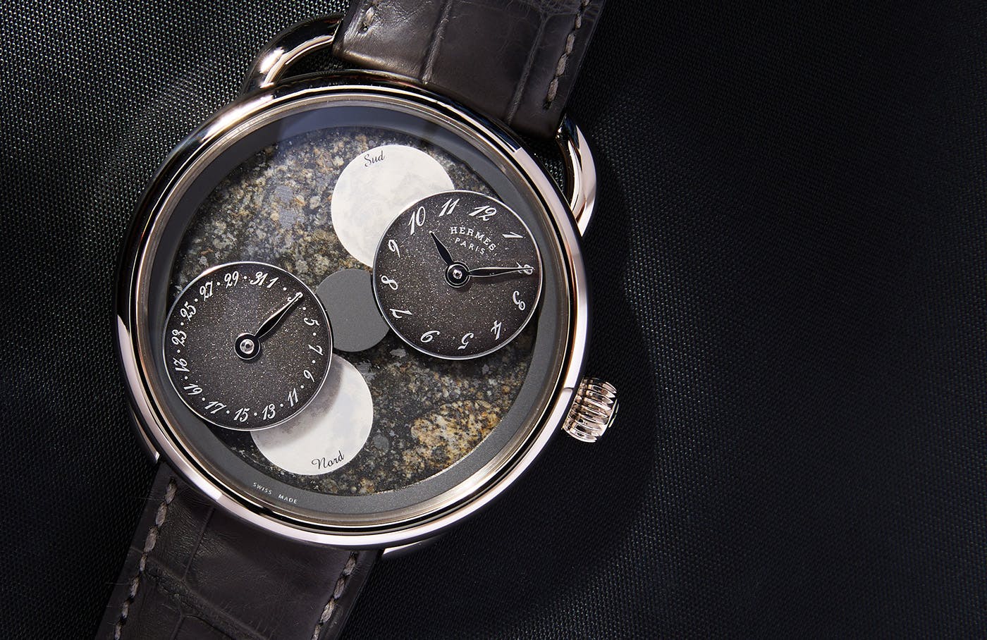 The Hermes Arceau L Heure De La Lune With Lunar Meteorite Dial The 1916 Company