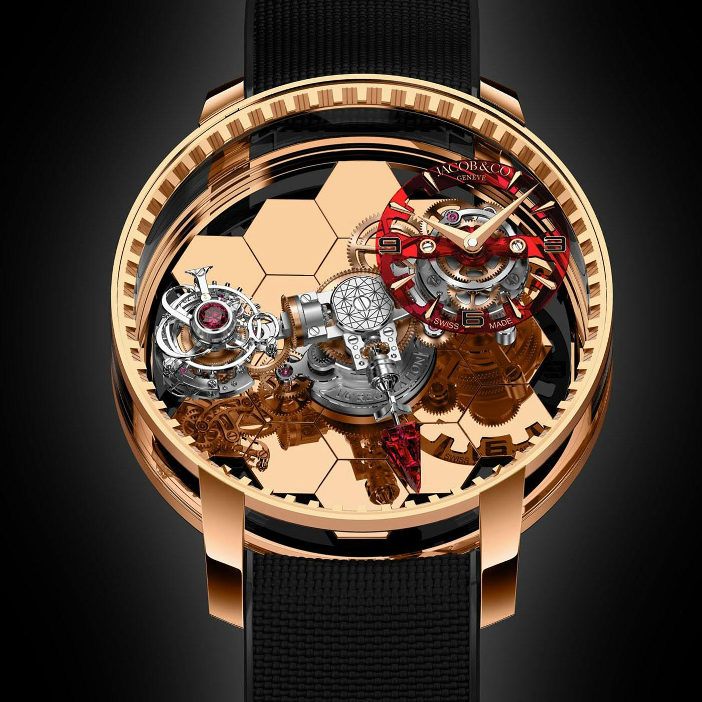 Triple clearance tourbillon watch