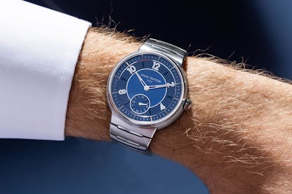 Louis Vuitton Tambour Steel Blue Dial