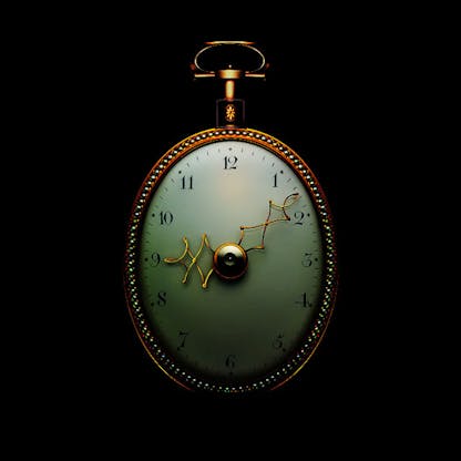 English pocket watch with telescoping hands