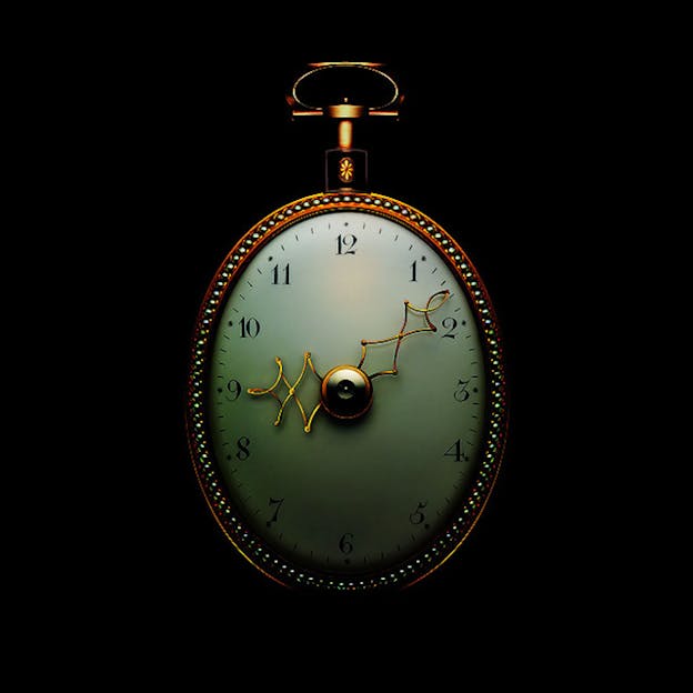 English pocket watch with telescoping hands
